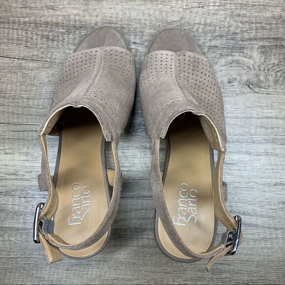 Franco Sarto Harlet 2~Women’s Slingback Sandals~Size US 10M~Beige Suede - Picture 6 of 9